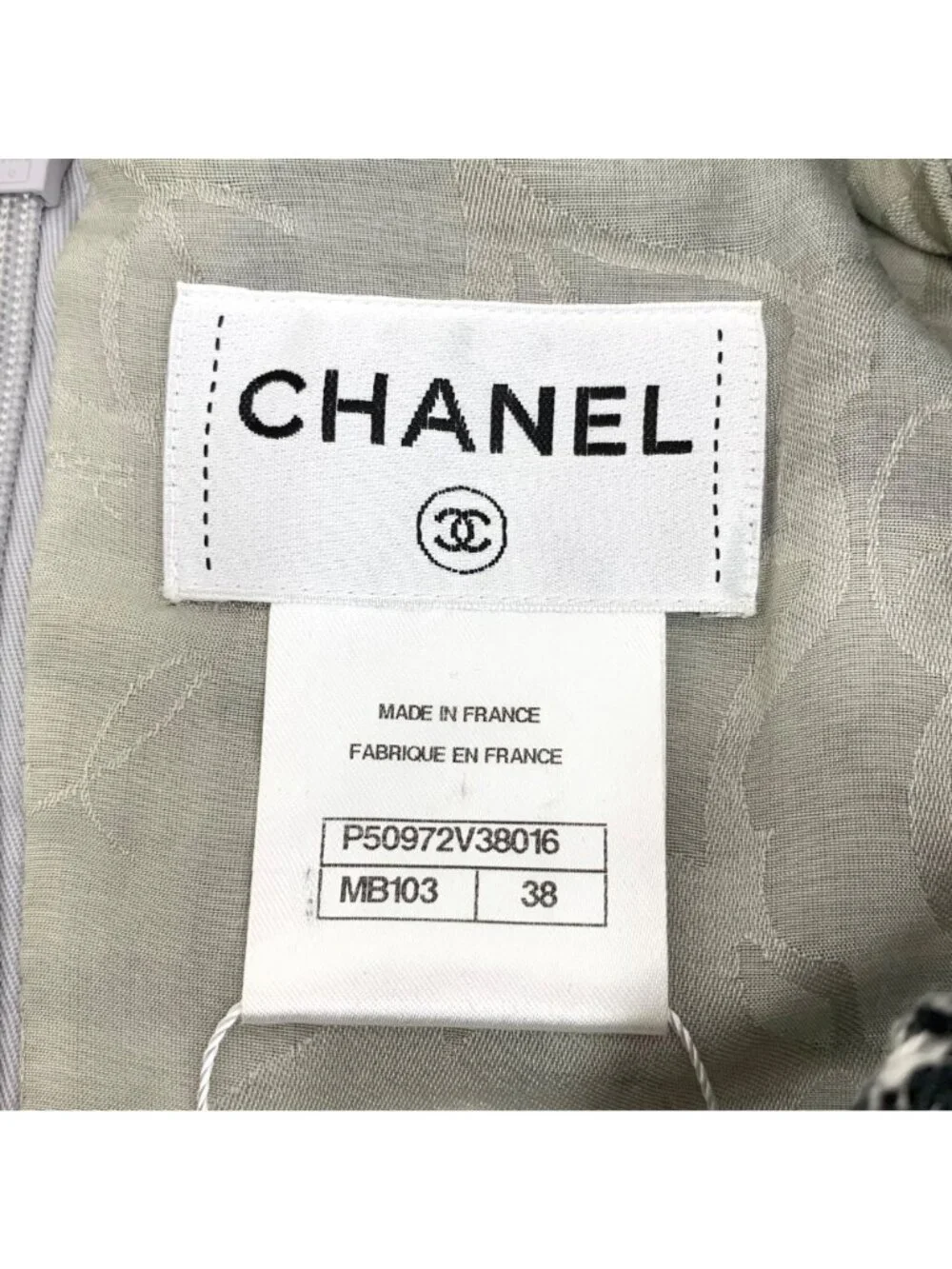 Chanel Black & White Cotton Tweed V-Neck Short-Sleeve Dress